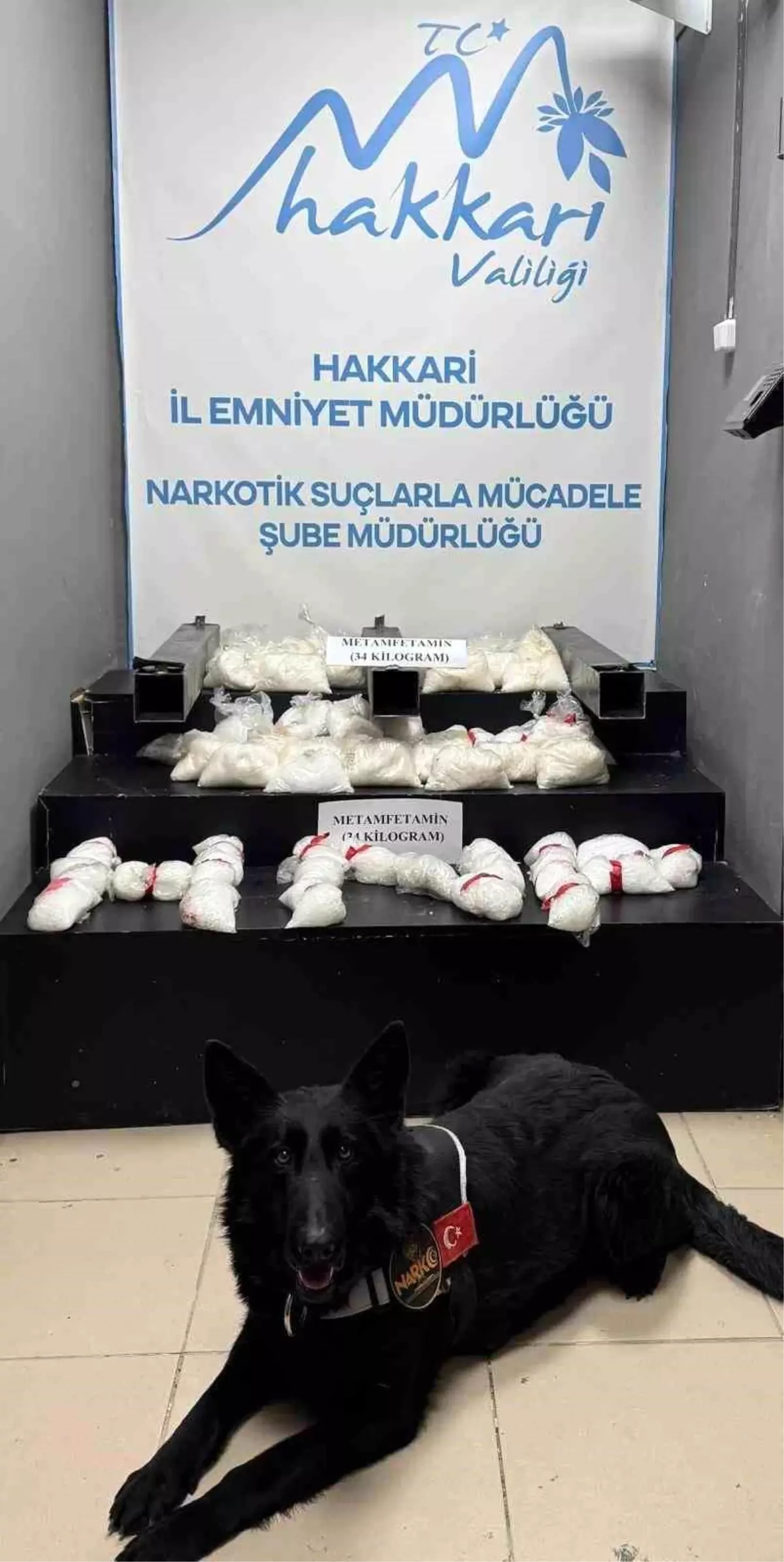 Hakkari’de 34 Kilogram Metamfetamin Ele Ge geçirildi